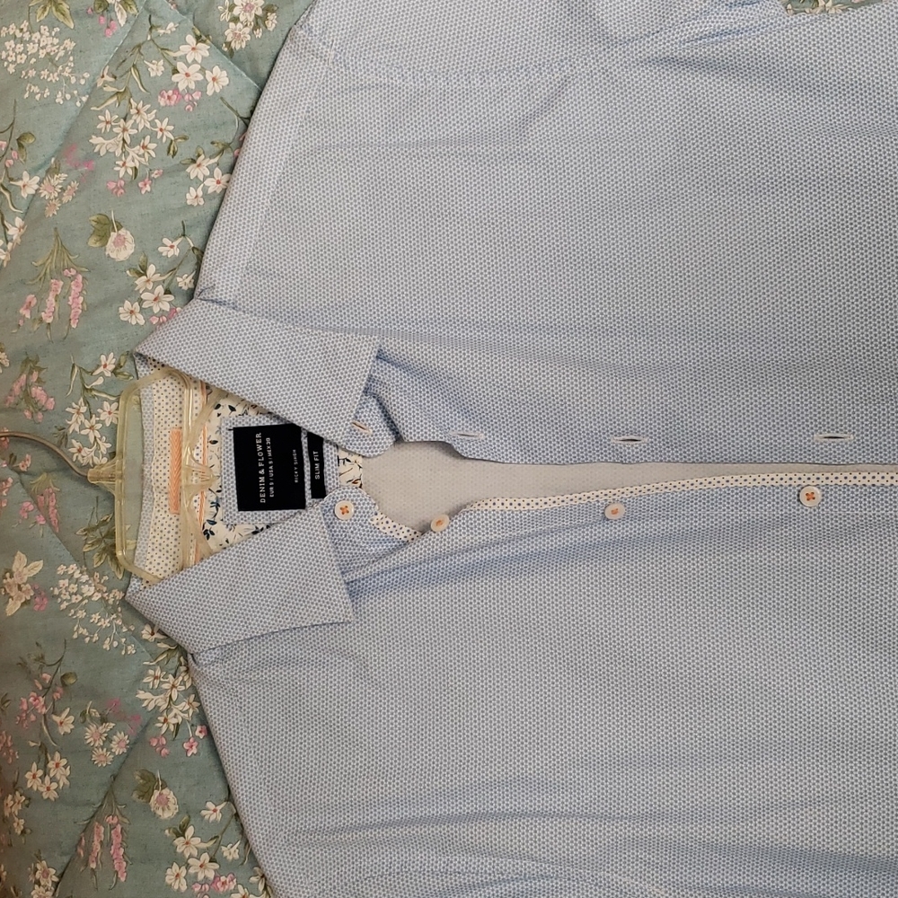 Denim & Flower Short Sleeve Shirt
